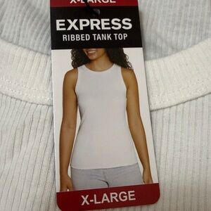 Express White Ribbed Tank Top XXL NWT